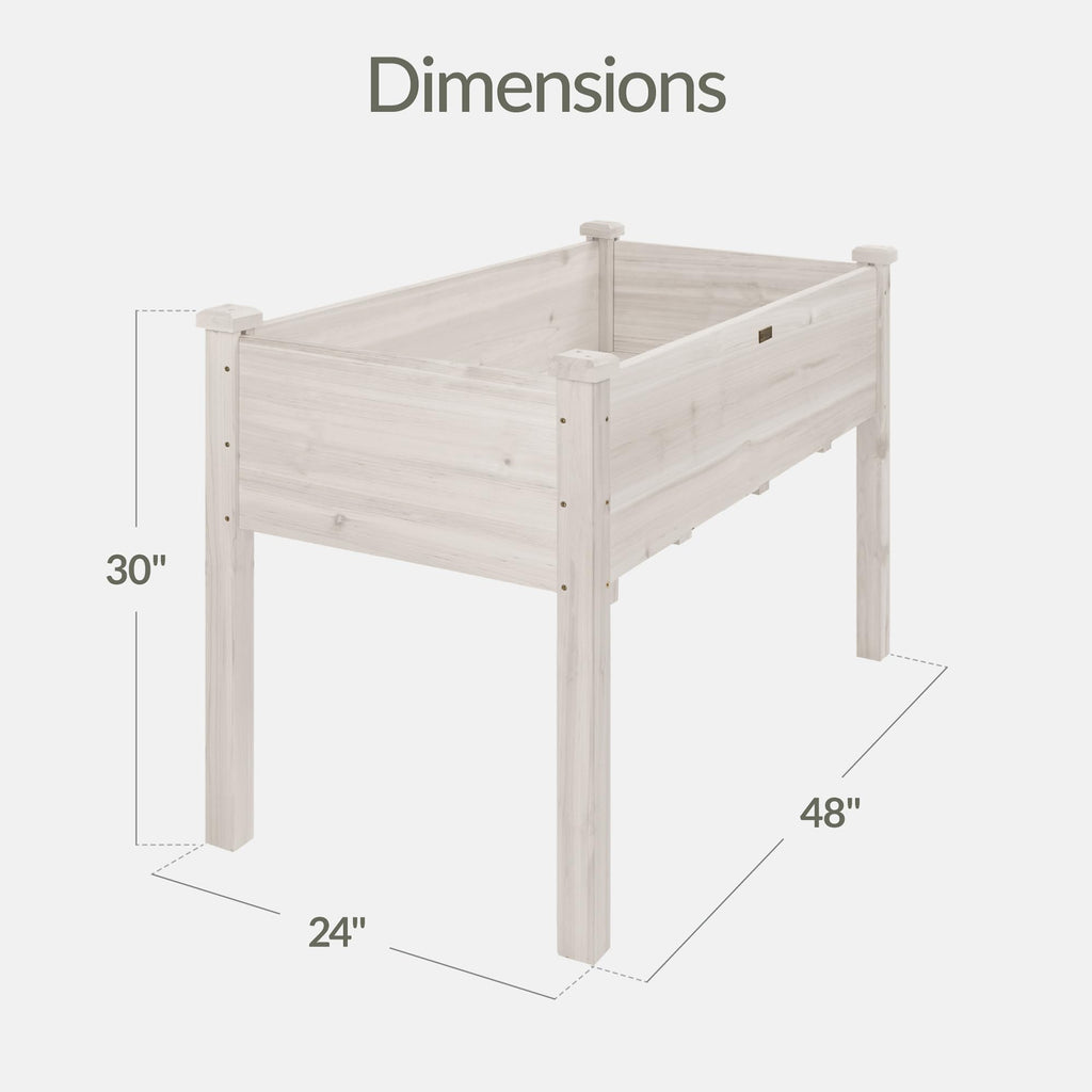 Best Choice Products 72x24x30in Raised Garden Bed, Elevated Wood Planter Box Stand for Backyard, Patio, Balcony w/Divider Panel, 6 Legs, 300lb Capacity - Natural