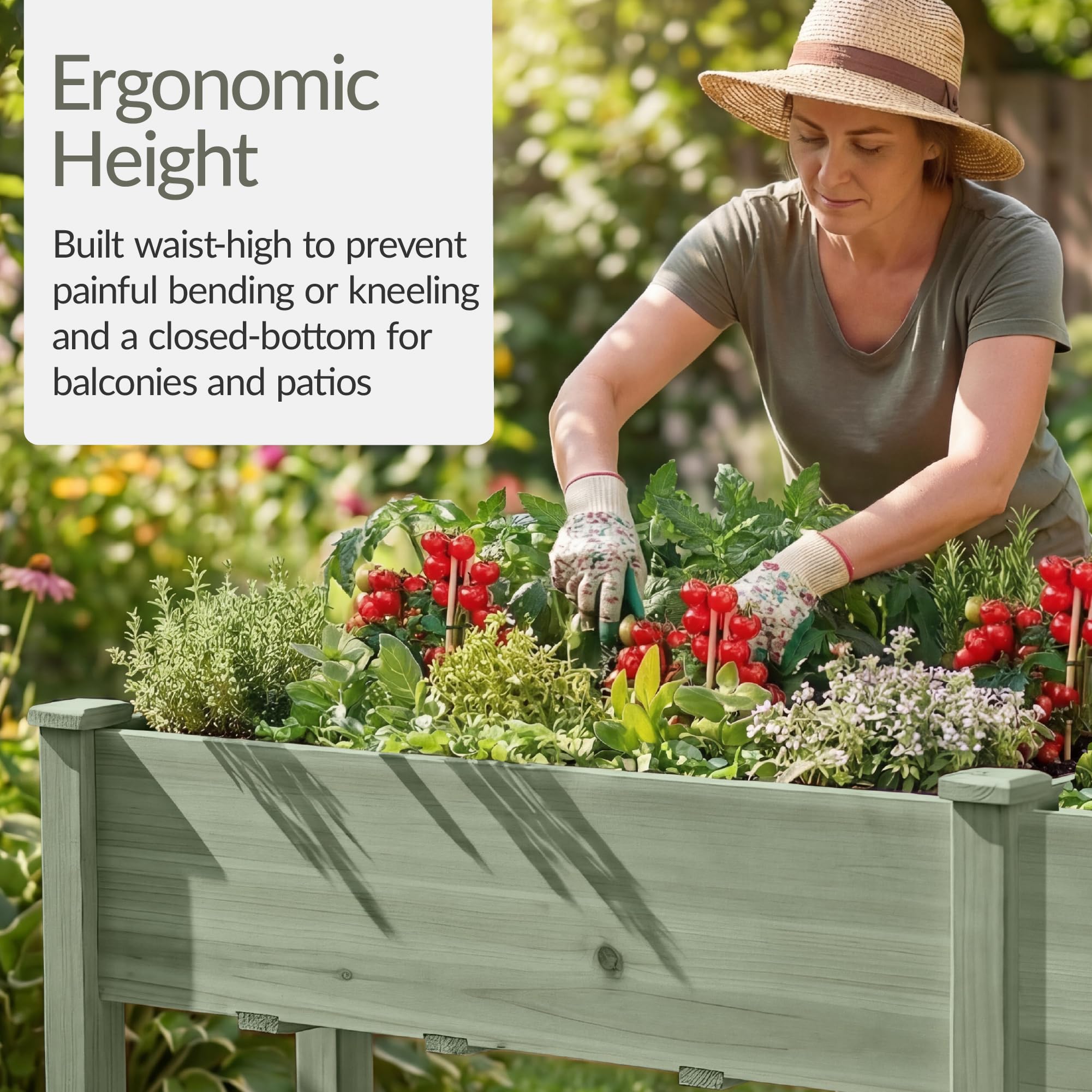 Best Choice Products 72x24x30in Raised Garden Bed, Elevated Wood Planter Box Stand for Backyard, Patio, Balcony w/Divider Panel, 6 Legs, 300lb Capacity - Natural