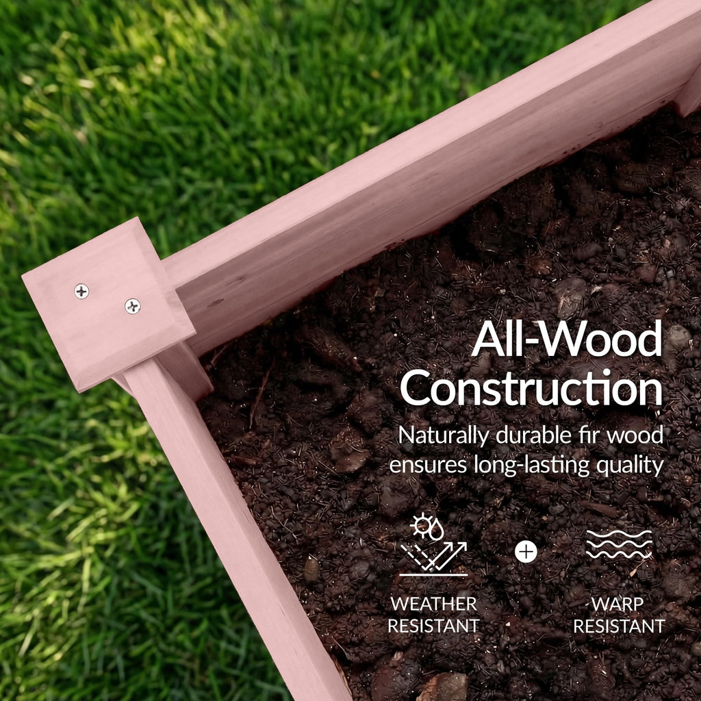 Best Choice Products 72x24x30in Raised Garden Bed, Elevated Wood Planter Box Stand for Backyard, Patio, Balcony w/Divider Panel, 6 Legs, 300lb Capacity - Natural