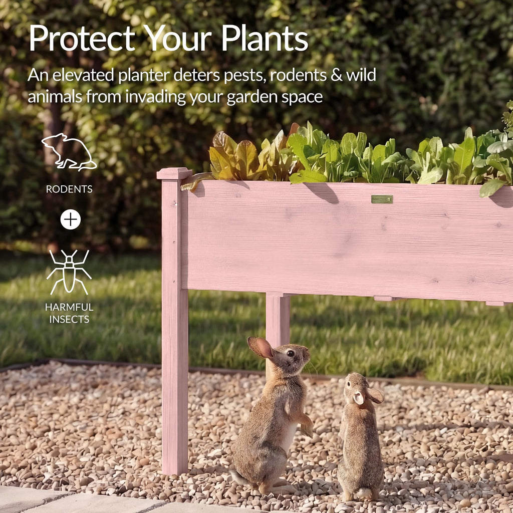 Best Choice Products 72x24x30in Raised Garden Bed, Elevated Wood Planter Box Stand for Backyard, Patio, Balcony w/Divider Panel, 6 Legs, 300lb Capacity - Natural