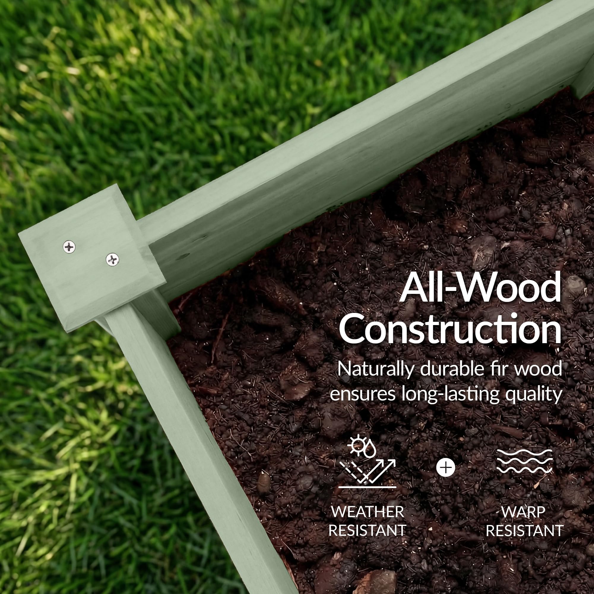 Best Choice Products 72x24x30in Raised Garden Bed, Elevated Wood Planter Box Stand for Backyard, Patio, Balcony w/Divider Panel, 6 Legs, 300lb Capacity - Natural