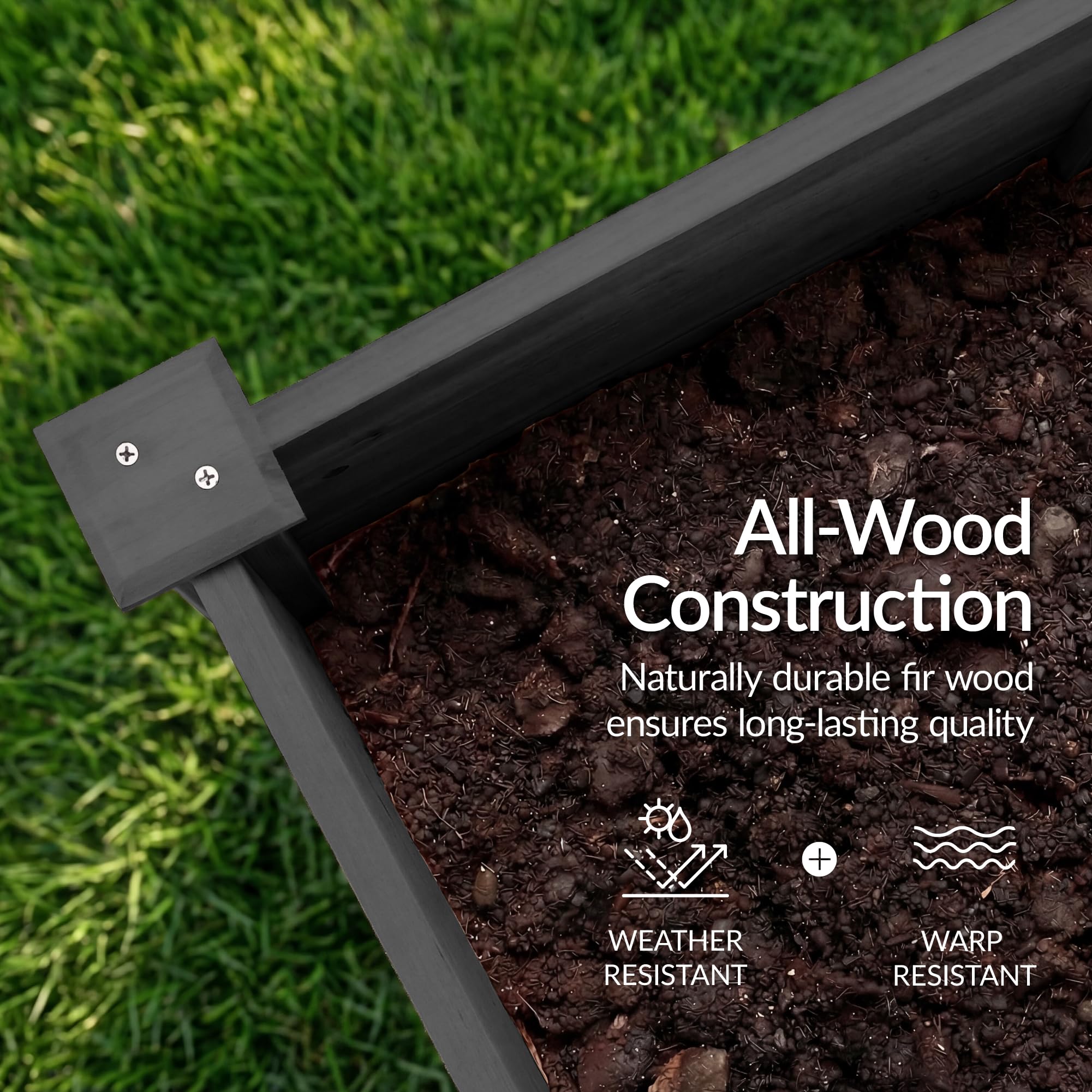 Best Choice Products 72x24x30in Raised Garden Bed, Elevated Wood Planter Box Stand for Backyard, Patio, Balcony w/Divider Panel, 6 Legs, 300lb Capacity - Natural